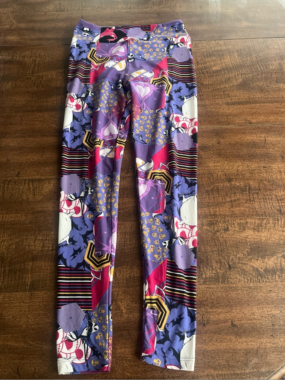 LuLaRoe Nightmare Before Christmas Leggings One Size Jack Sally Halloween OS